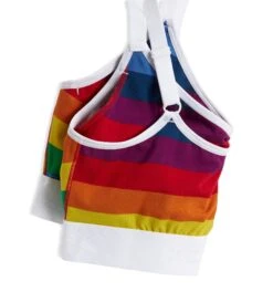 V Neck Bralette - Rainbow Pride Stripes(Vbralette Rbstripe) 5 V Neck Bralette - Rainbow Pride Stripes(Vbralette Rbstripe) -Tomboyx Underwear Store RainbowPrideStripes VNeckBralette 3