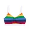 V Neck Bralette - Rainbow Pride Stripes(Vbralette Rbstripe)