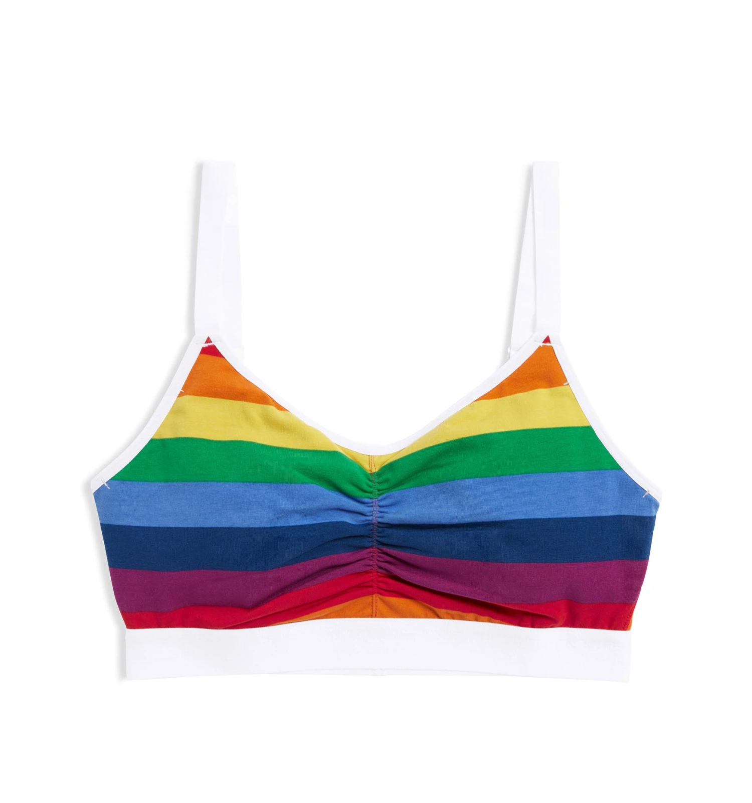 V Neck Bralette - Rainbow Pride Stripes(Vbralette Rbstripe) 1 V Neck Bralette - Rainbow Pride Stripes(Vbralette Rbstripe)