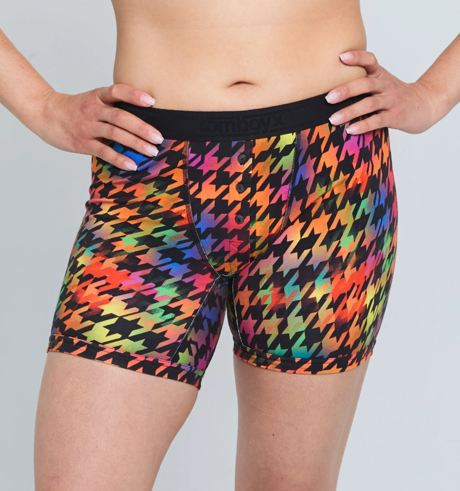 6" Fly Boxer Briefs - Rainbow Houndstooth(6 No Fly Boxer Briefs Rainbow Houndstooth) 1 6" Fly Boxer Briefs - Rainbow Houndstooth(6 No Fly Boxer Briefs Rainbow Houndstooth)