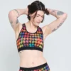 Racerback Soft Bra - Rainbow Houndstooth(Racerback Soft Bra Rainbow Houndstooth)