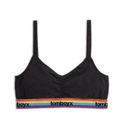 V Neck Bralette - Black Rainbow Logo(V Neck Bralette Rainbow Logo)