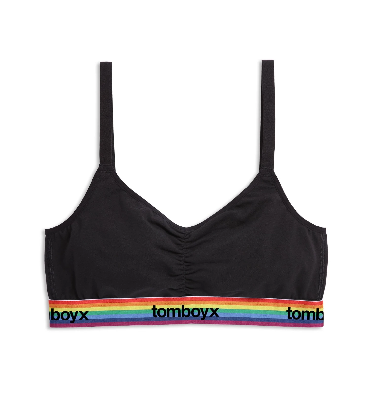 V Neck Bralette - Black Rainbow Logo(V Neck Bralette Rainbow Logo) 1 V Neck Bralette - Black Rainbow Logo(V Neck Bralette Rainbow Logo)