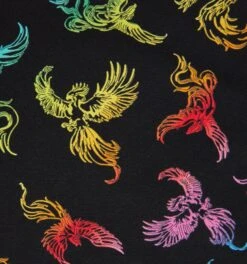 Button Up Romper - Rainbow Phoenix(Button Up Romper Rainbow Phoenix) -Tomboyx Underwear Store Rainbow Phoenix Fabric Detail 1 f43bbac7 a4a3 443a a12c 97ea269a9e62