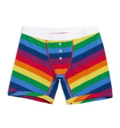 6" Fly Boxer Briefs - Rainbow Pride Stripes(6 Fly Rainbow Pride Stripes)