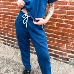 French Terry Track Pant - Retro Blue(French Terry Track Pant Retro Blue)