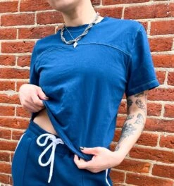Cotton Vintage Tee - Retro Blue(Cotton Vintage Tee Retro Blue)