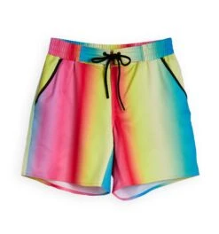 Swim 7" Heritage Board Shorts - Melting Rainbow(Swim 7 Heritage Board Shorts Melting Rainbow) -Tomboyx Underwear Store Swim7 HeritageBoardShorts MeltingRainbow