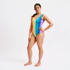 Swim Reversible One-Piece - Melting Rainbow(Swim Reversible One Piece Melting Rainbow) -Tomboyx Underwear Store Swim Melting Rainbow Reversible One PieceOF2