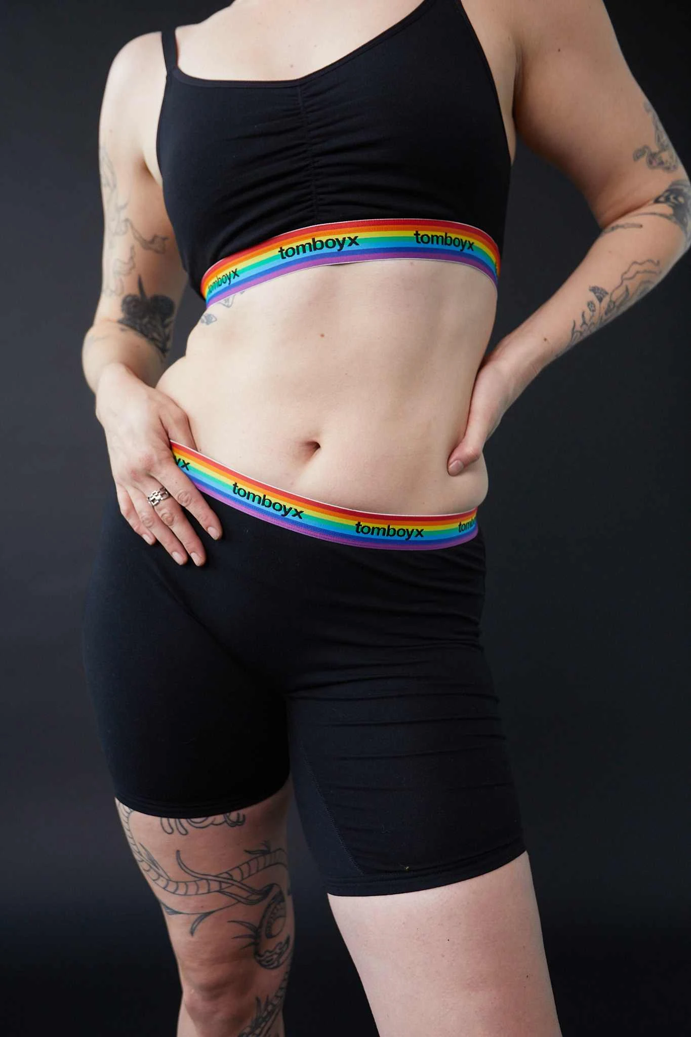 V Neck Bralette - Black Rainbow Logo(V Neck Bralette Rainbow Logo) 2 V Neck Bralette - Black Rainbow Logo(V Neck Bralette Rainbow Logo) - Image 2