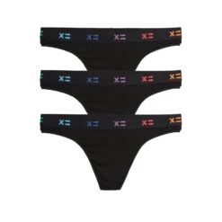 Thong 3-Pack - TENCEL™ Modal Black X= Rainbow(Thong 3 Pack Tencel Modal Black X Rainbow)
