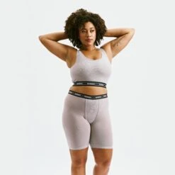 Powermesh 9" Boxer Briefs - Ultimate Gray(Powermesh 9 Boxer Briefs Ultimate Gray) -Tomboyx Underwear Store Ultimate Gray Powermesh 9in Boxer BriefOF3