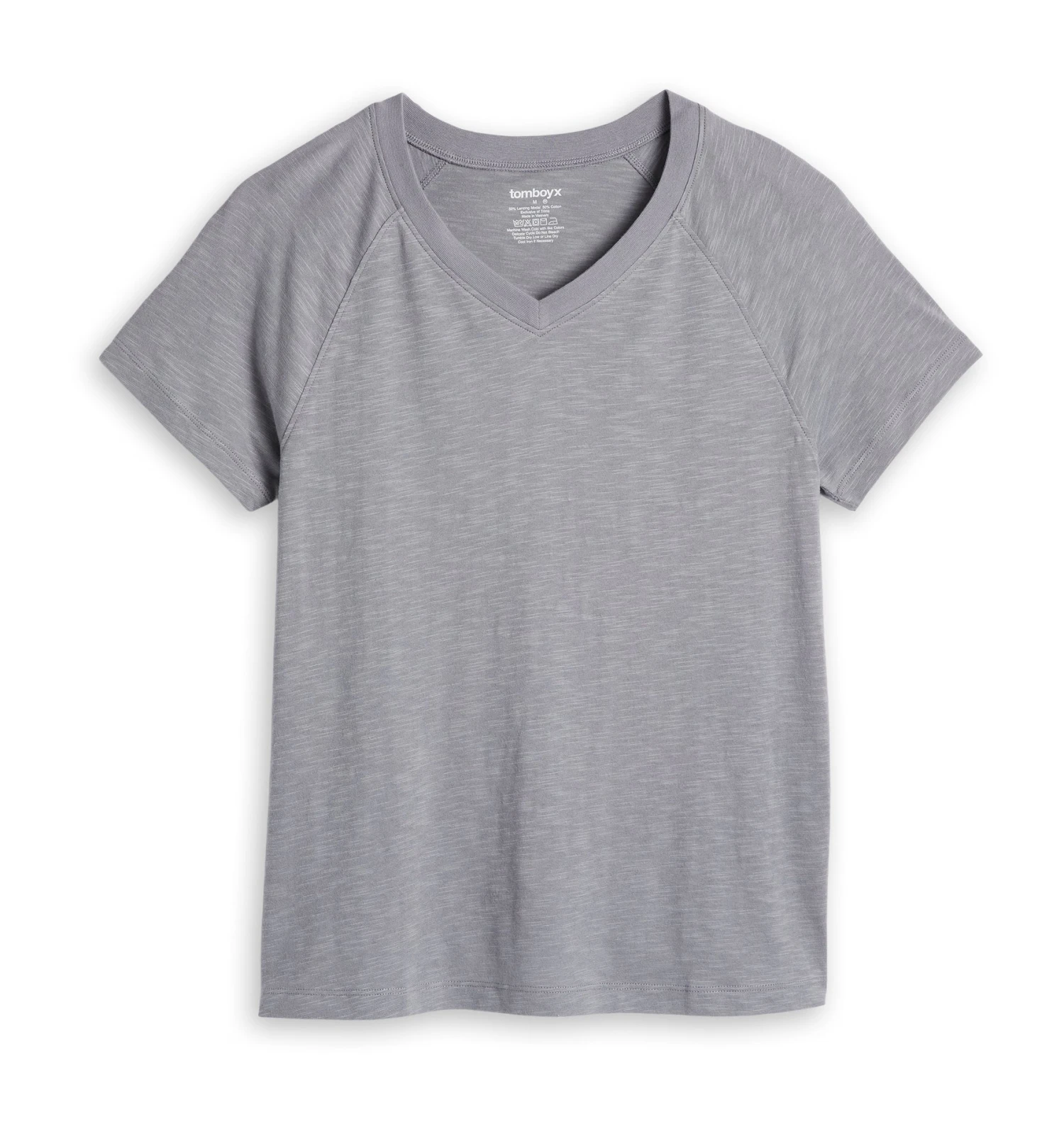 Short Sleeve Jersey Slub V Neck Tee - Ultimate Gray(Short Sleeve Jersey Slub V Neck Tee Ultimate Gray) - Image 3