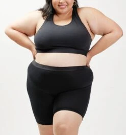 Racerback Soft Bra - X= Black(Racerback Soft Bra X Black) -Tomboyx Underwear Store x Black Racerback Soft Bra On Fig 3